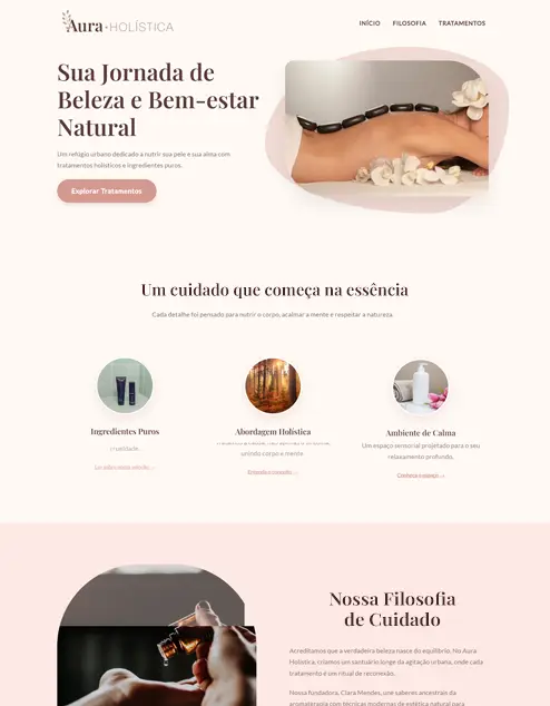 Site para clínica de estética e bem-estar com design responsivo criado pela Elementar Digital