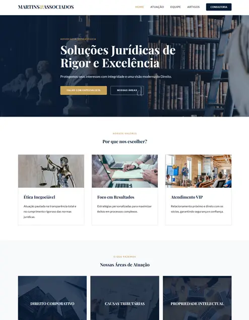 Site institucional para escritório de advocacia – criação de sites profissionais Elementar Digital